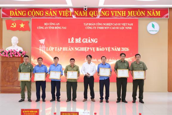 CÔNG TY TNHH MTV CAO SU LỘC NINH TỔ CHỨC LỚP HUẤN LUYỆN NGHIỆP VỤ BẢO VỆ NĂM 2026